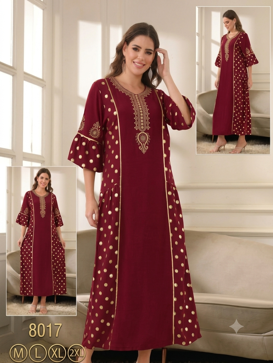 Robe Jalabiya Longue Brodée – – Image 4