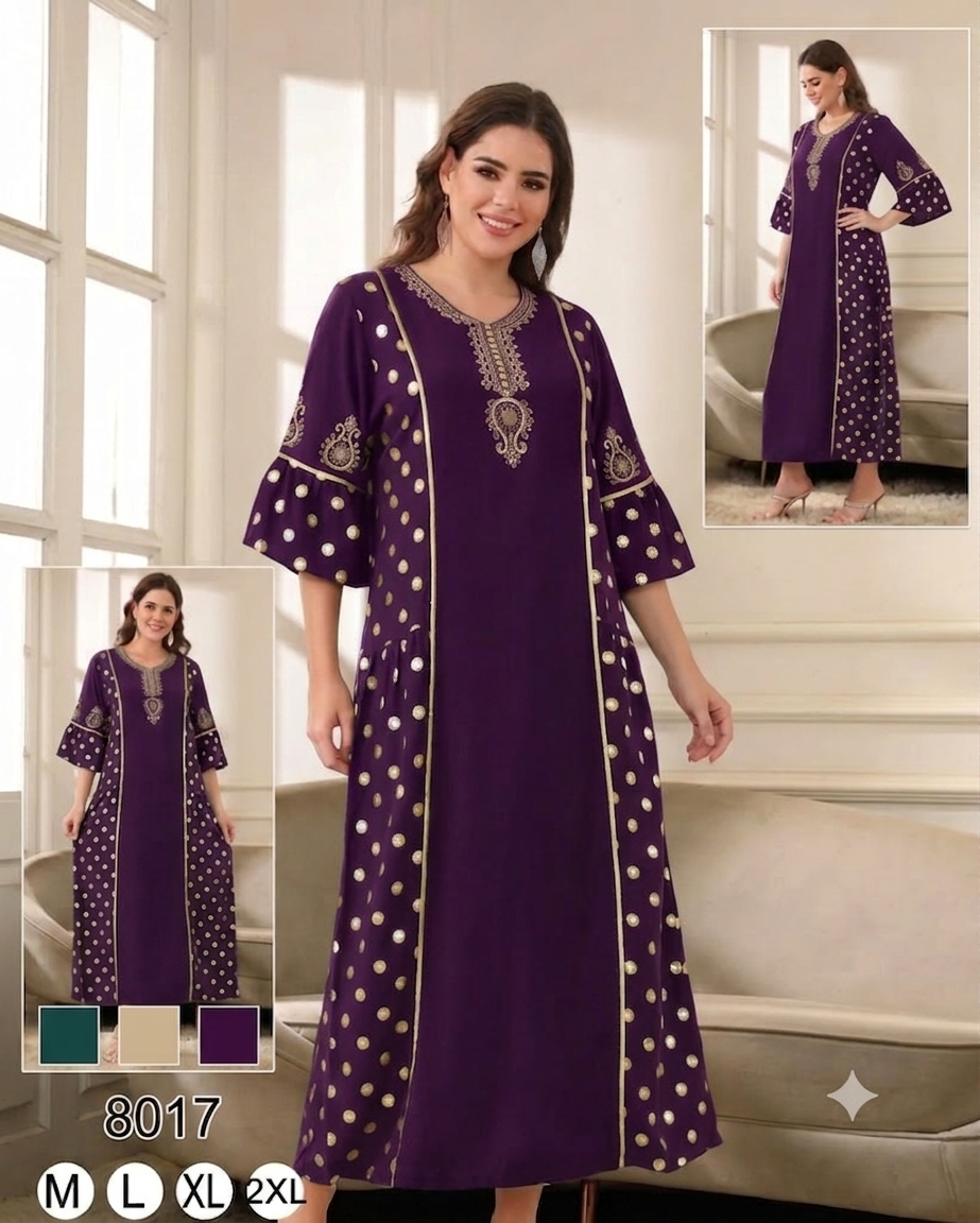Robe Jalabiya Longue Brodée – – Image 5