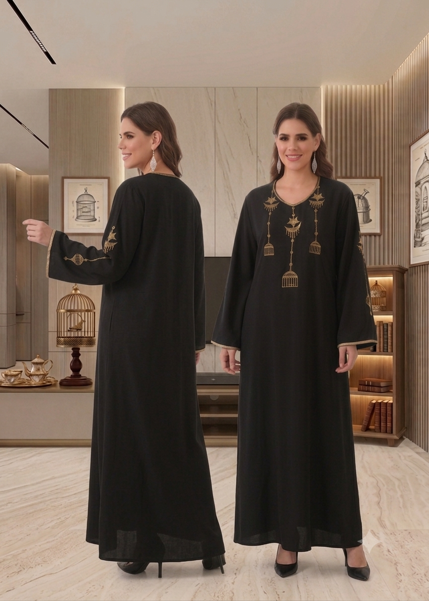 Robe d'Interieure (bijoux) Longue Brodée – Image 3