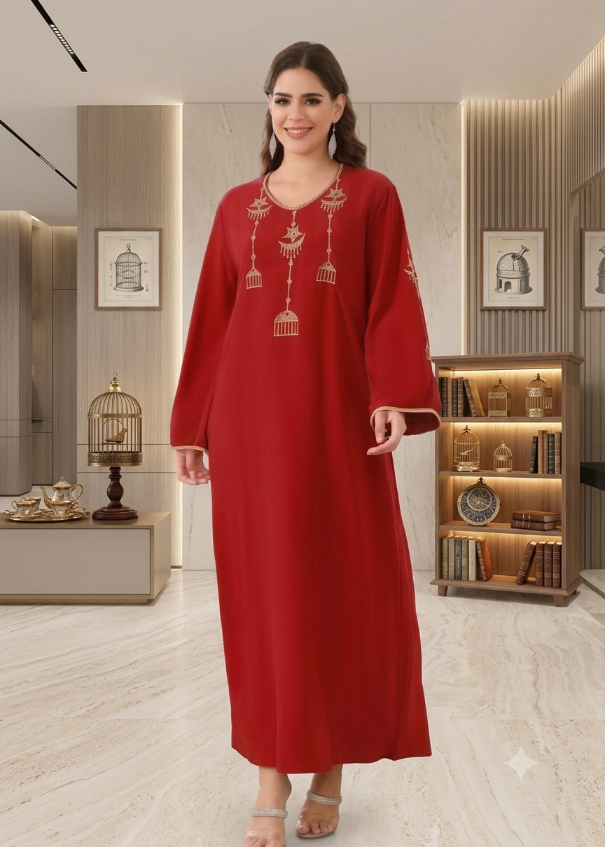 Robe d'Interieure (bijoux) Longue Brodée – Image 4