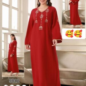 Robe Jalabiya Longue Brodée "Aman Life" – Modèle 5002
