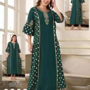 Robe Jalabiya Longue Brodée "Aman Life" – Modèle 8017