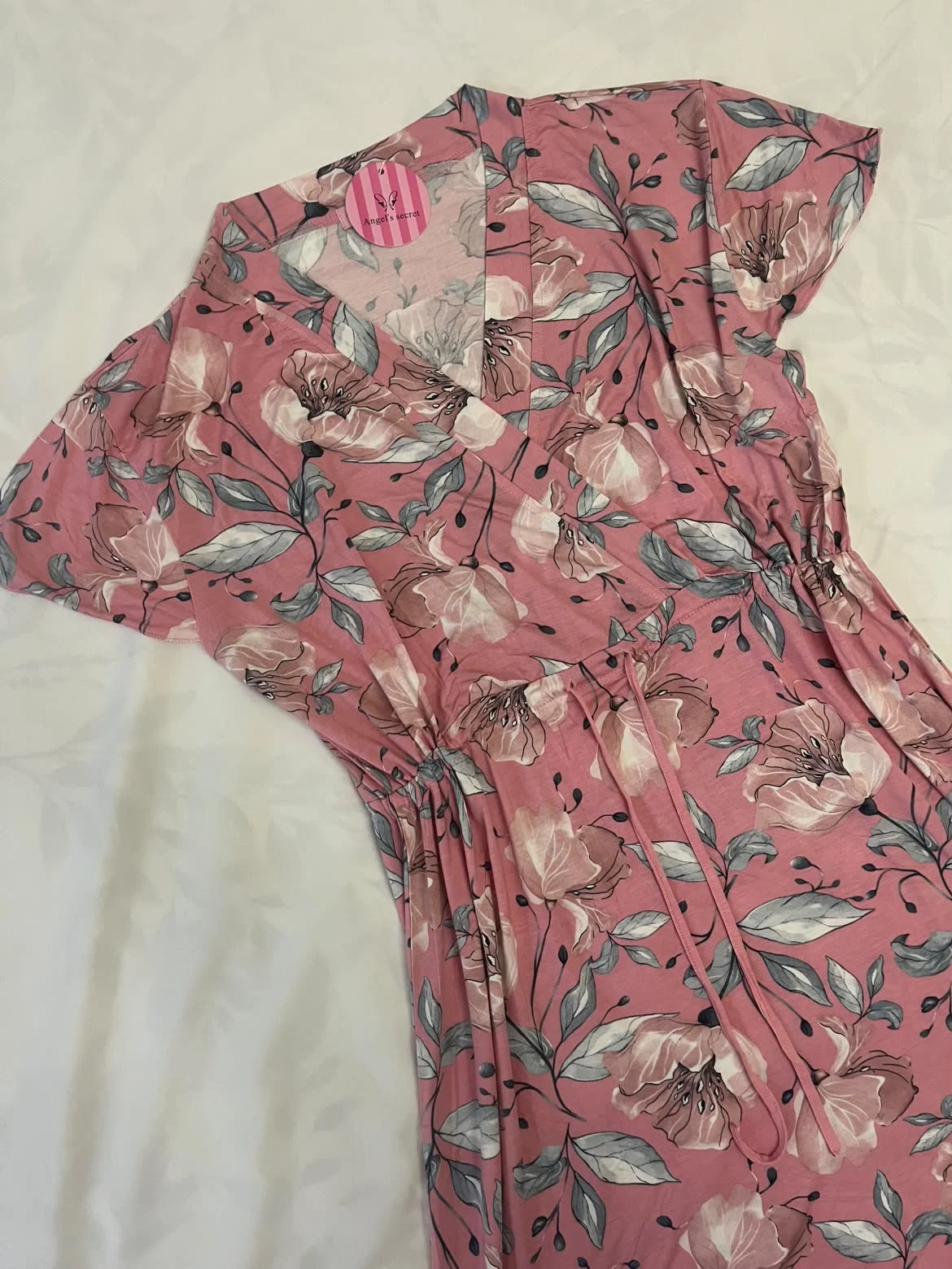 Robe Longue Fleurie Portefeuille - Robe d'Été Ceinture Nouée – Image 6