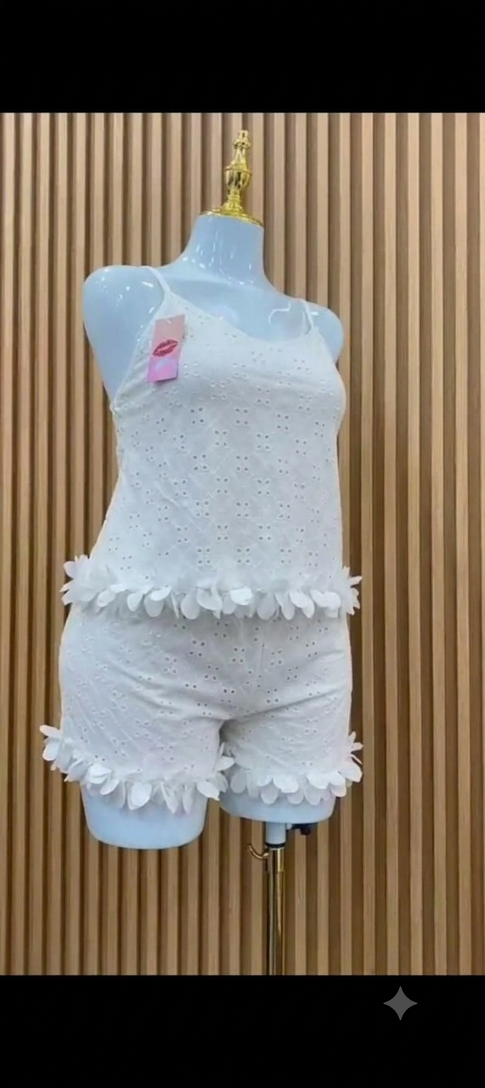 Ensemble Pyjama Broderie Anglaise - Débardeur et Short – Image 8