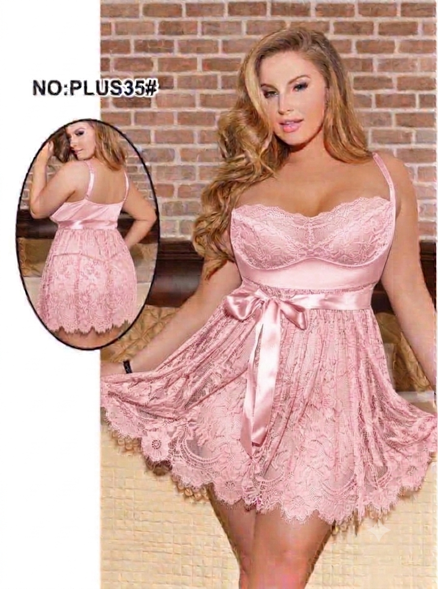 Nuisette Dentelle Grande Taille - Babydoll Lingerie Femme Plus Size – Image 3