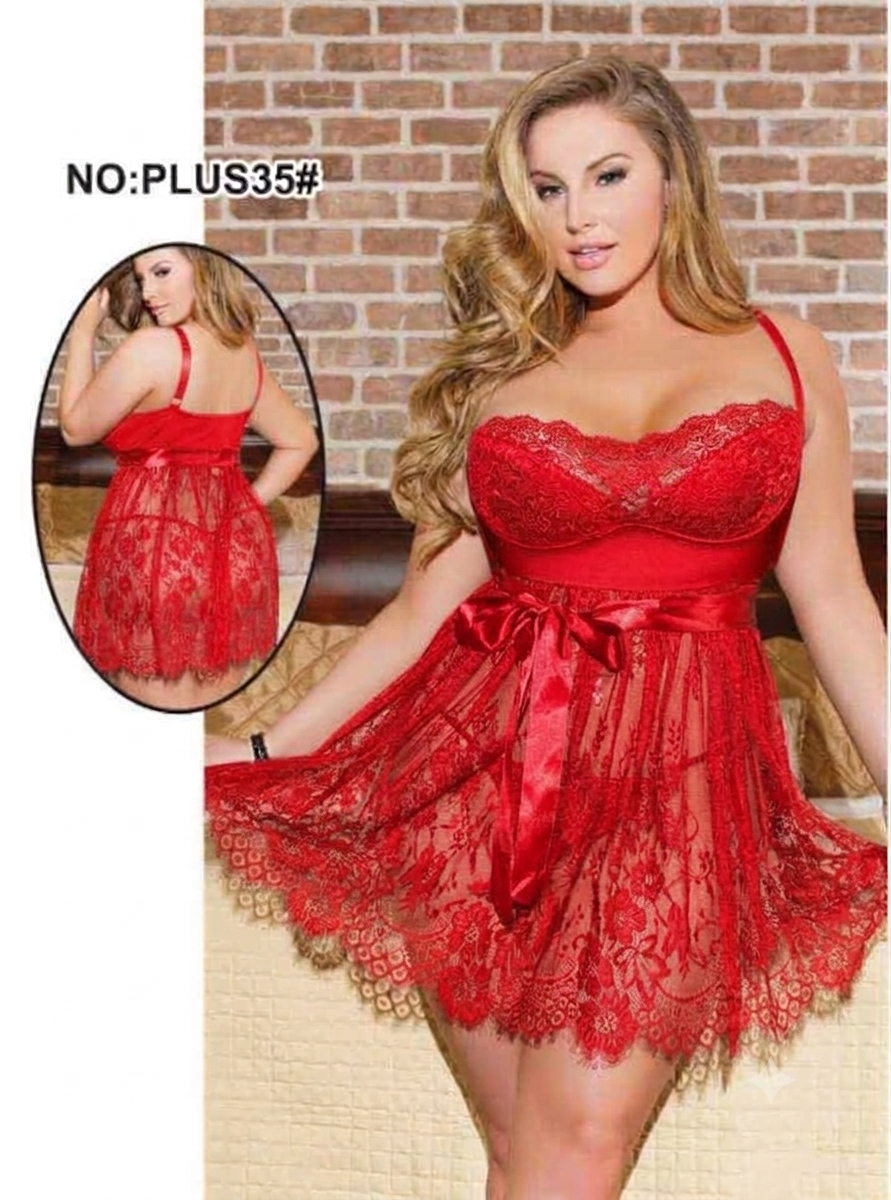 Nuisette Dentelle Grande Taille - Babydoll Lingerie Femme Plus Size – Image 6