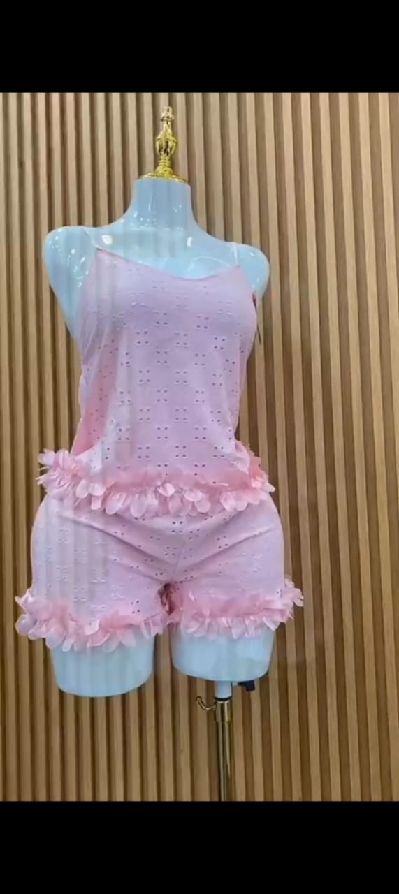 Ensemble Pyjama Broderie Anglaise - Débardeur et Short – Image 6