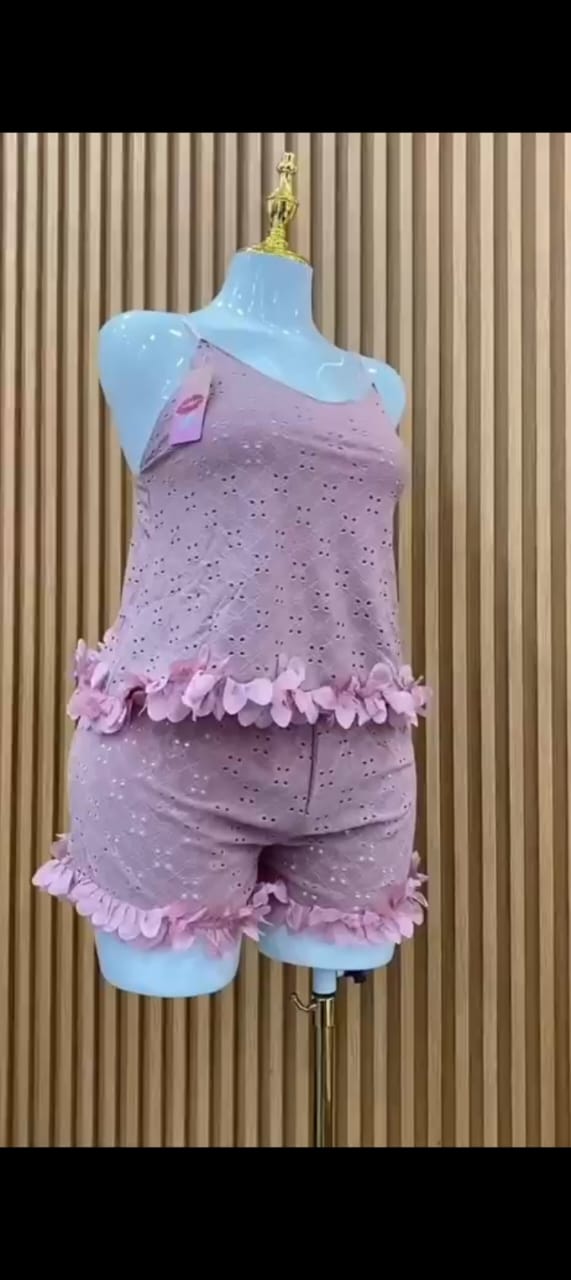 Ensemble Pyjama Broderie Anglaise - Débardeur et Short – Image 7